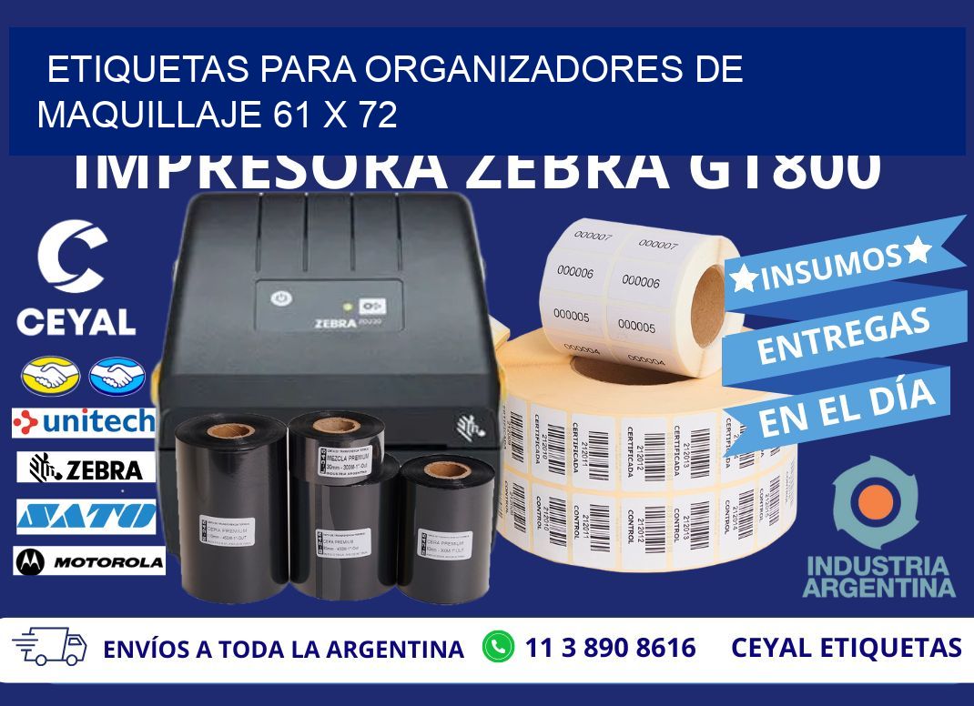 ETIQUETAS PARA ORGANIZADORES DE MAQUILLAJE 61 x 72