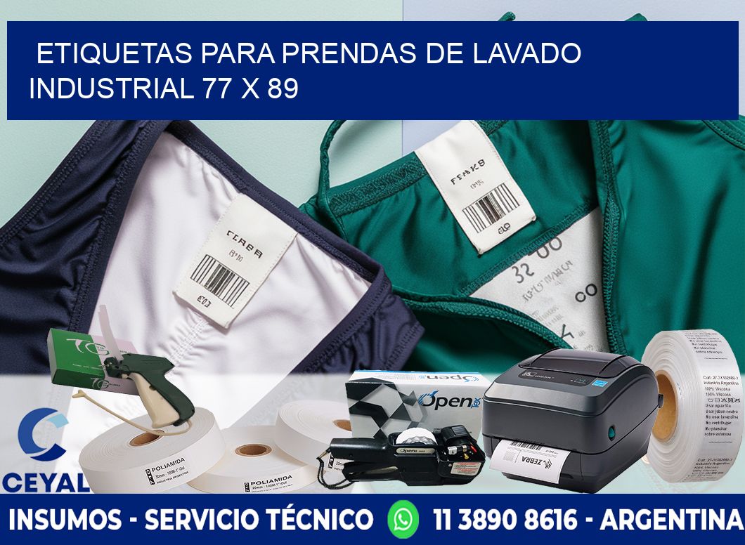 ETIQUETAS PARA PRENDAS DE LAVADO INDUSTRIAL 77 x 89