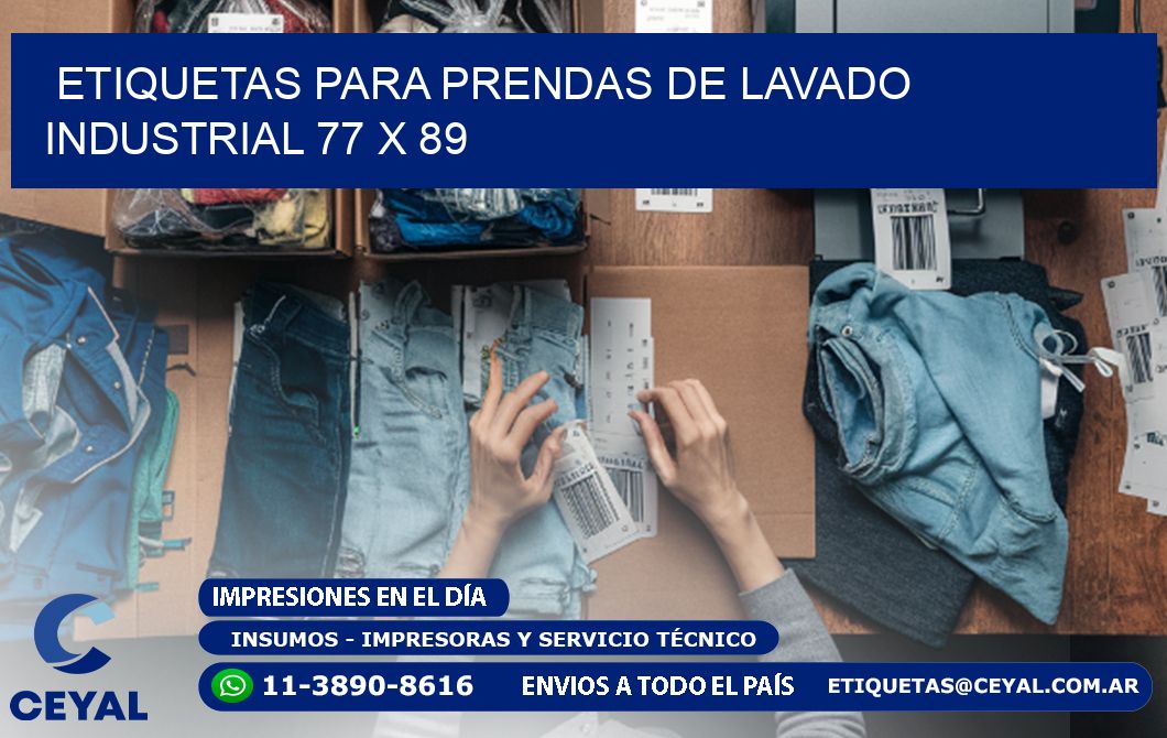 ETIQUETAS PARA PRENDAS DE LAVADO INDUSTRIAL 77 x 89