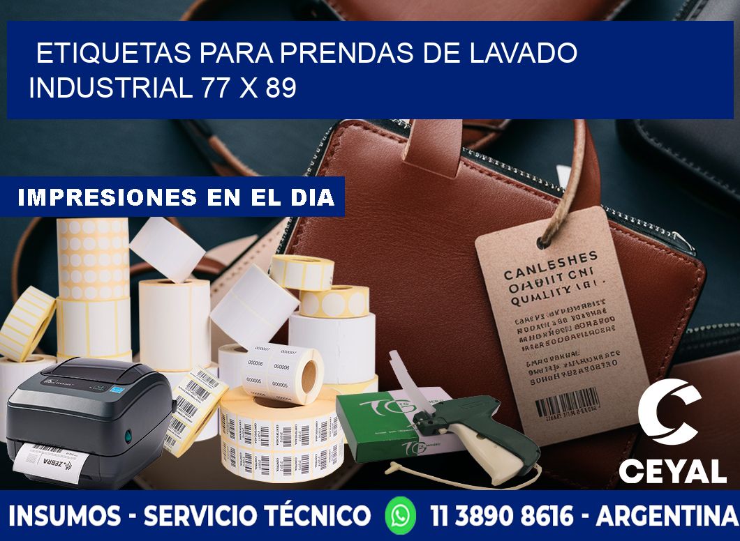 ETIQUETAS PARA PRENDAS DE LAVADO INDUSTRIAL 77 x 89