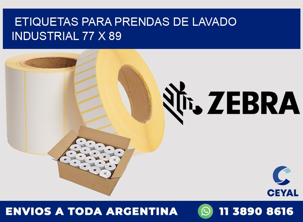 ETIQUETAS PARA PRENDAS DE LAVADO INDUSTRIAL 77 x 89