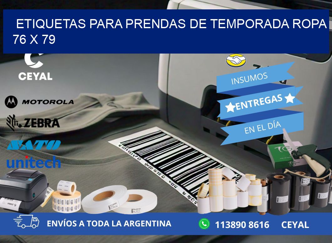 ETIQUETAS PARA PRENDAS DE TEMPORADA ROPA 76 x 79