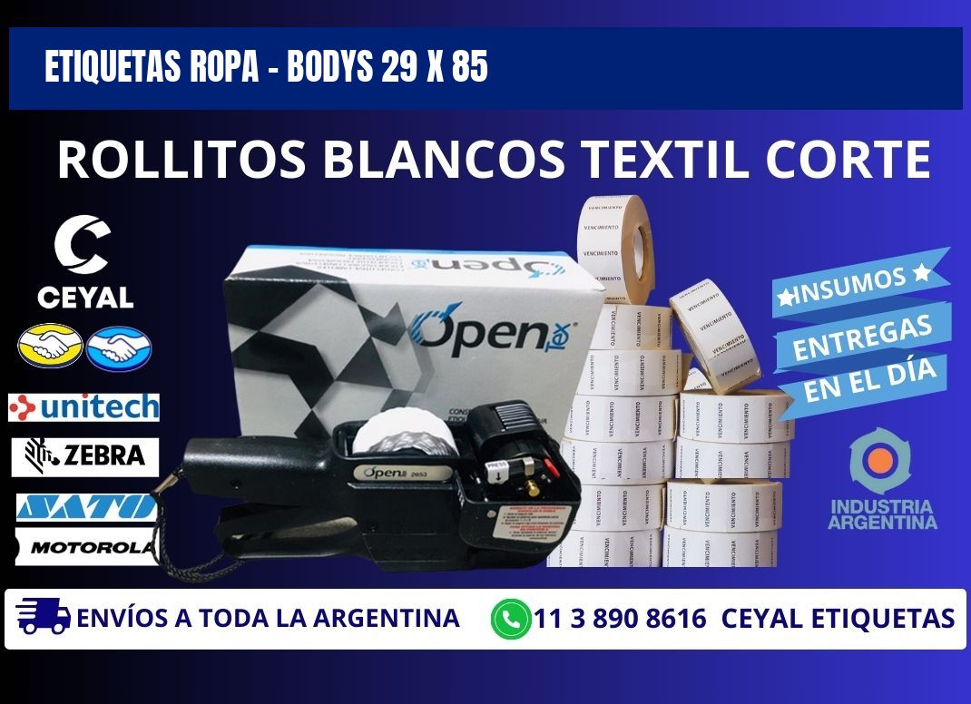 ETIQUETAS ROPA - BODYS 29 x 85