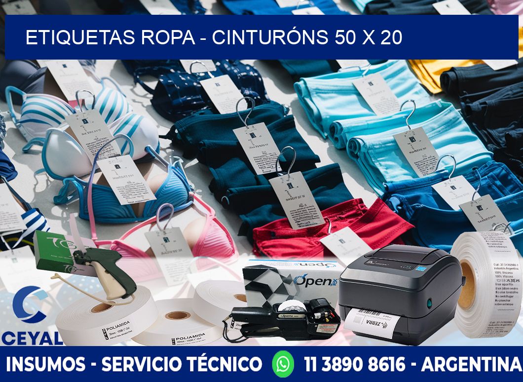 ETIQUETAS ROPA - CINTURÓNS 50 x 20