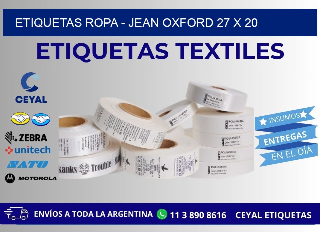 ETIQUETAS ROPA - JEAN OXFORD 27 x 20