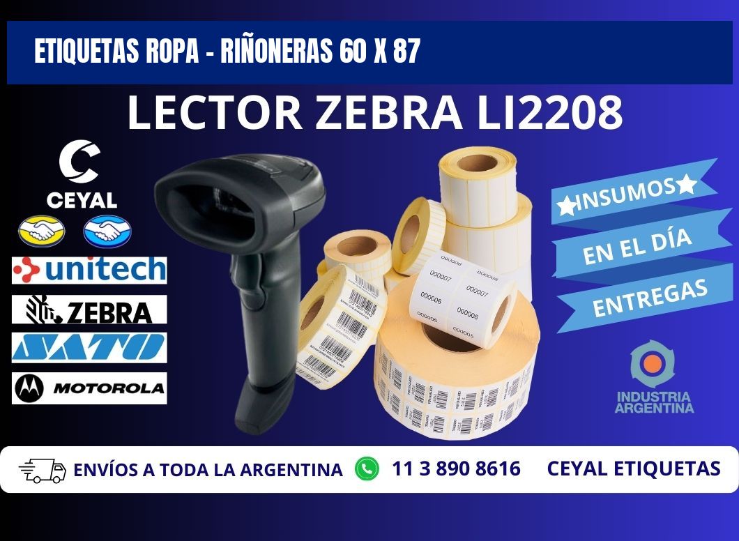 ETIQUETAS ROPA - RIÑONERAS 60 x 87