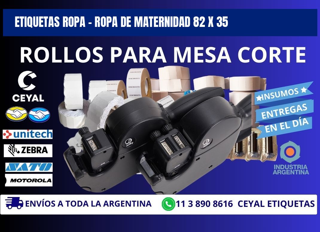ETIQUETAS ROPA - ROPA DE MATERNIDAD 82 x 35