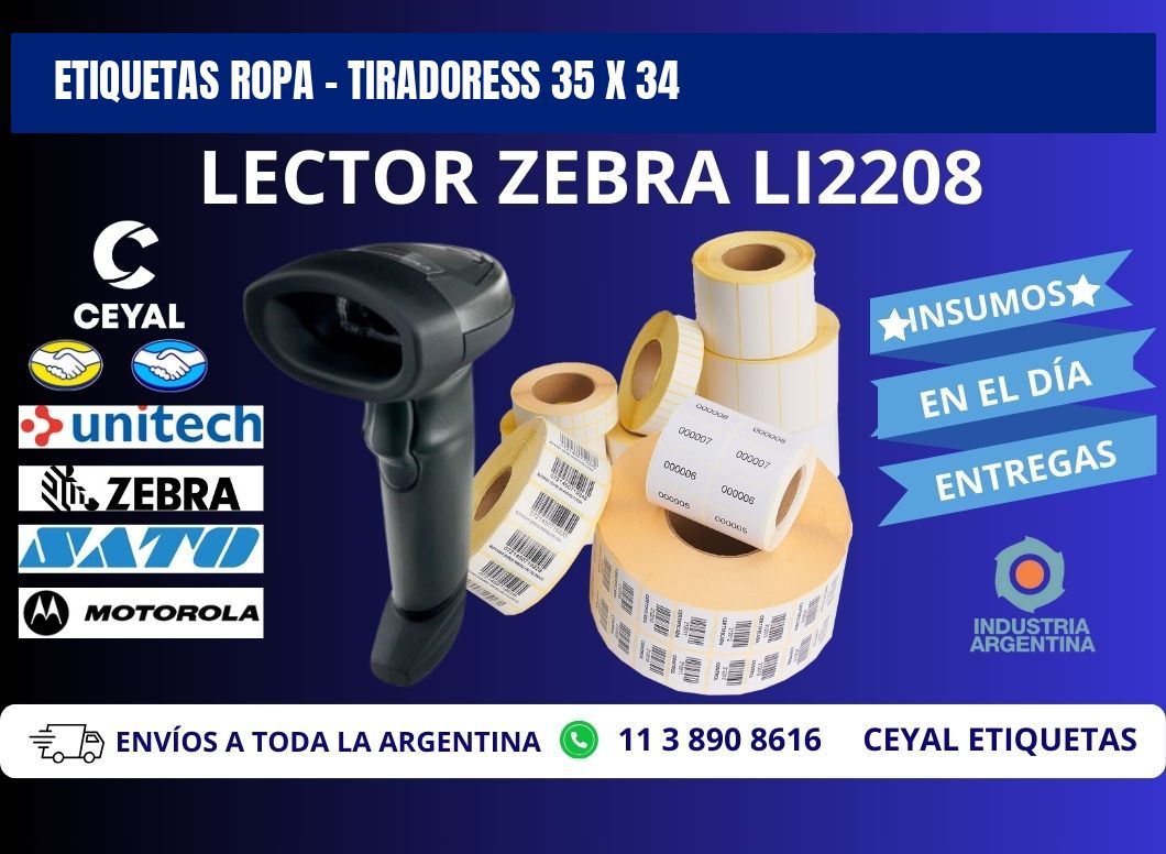 ETIQUETAS ROPA - TIRADORESS 35 x 34