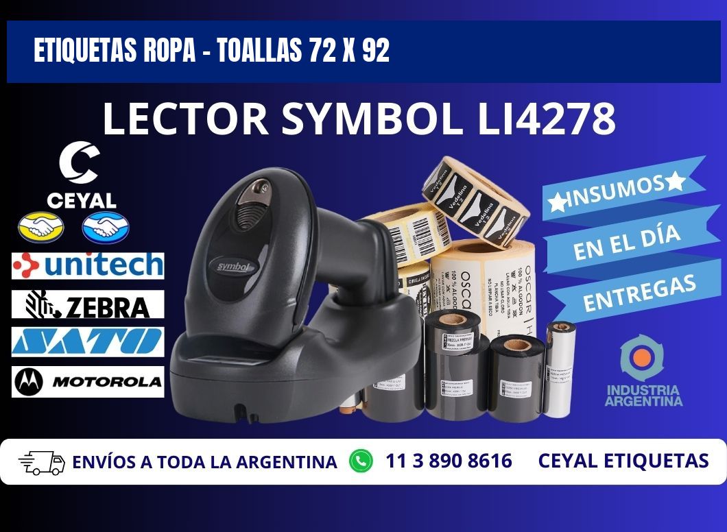 ETIQUETAS ROPA - TOALLAS 72 x 92