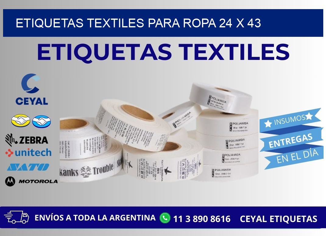ETIQUETAS TEXTILES PARA ROPA 24 x 43