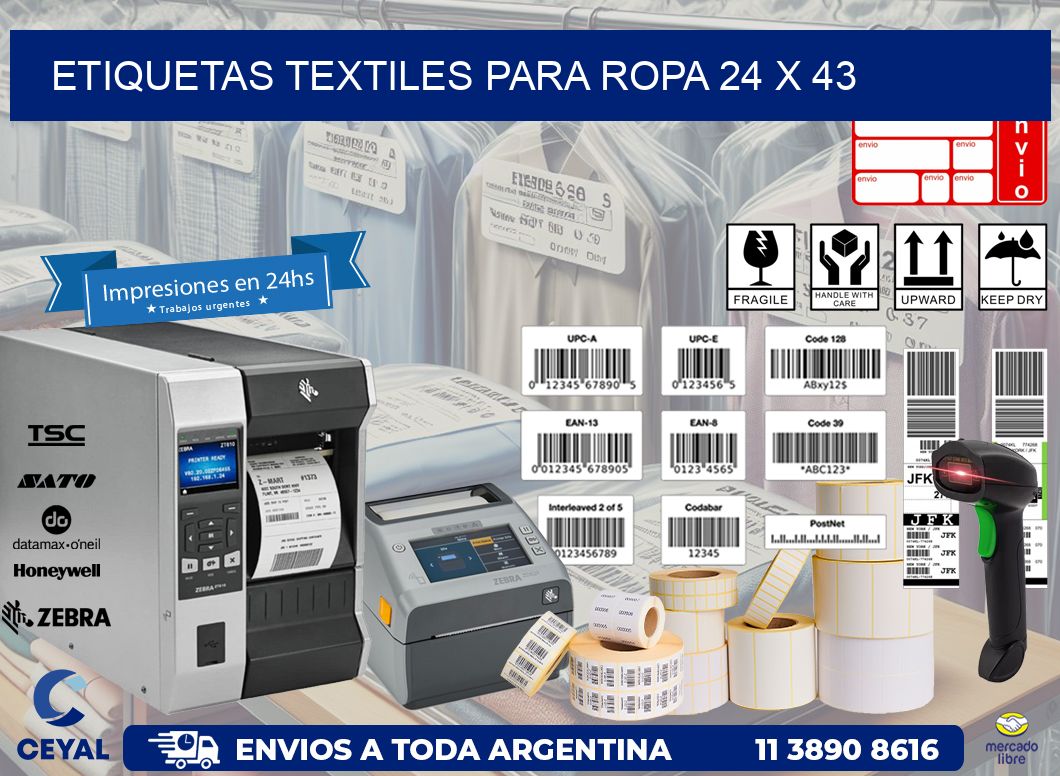 ETIQUETAS TEXTILES PARA ROPA 24 x 43