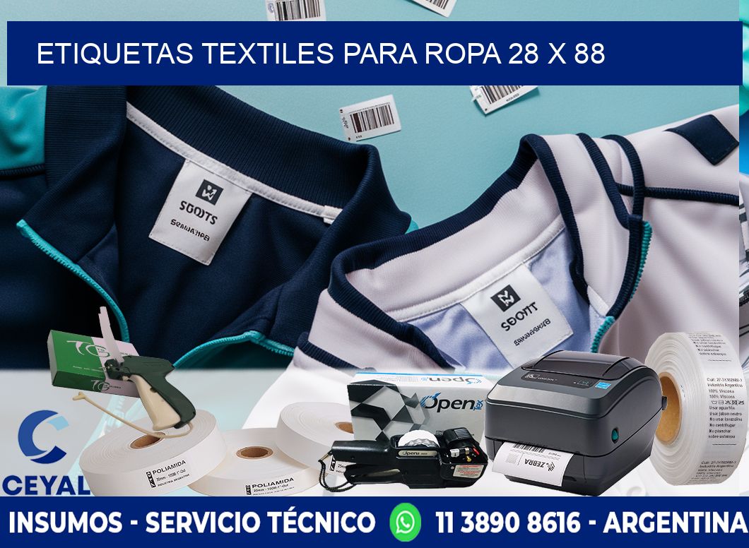 ETIQUETAS TEXTILES PARA ROPA 28 x 88