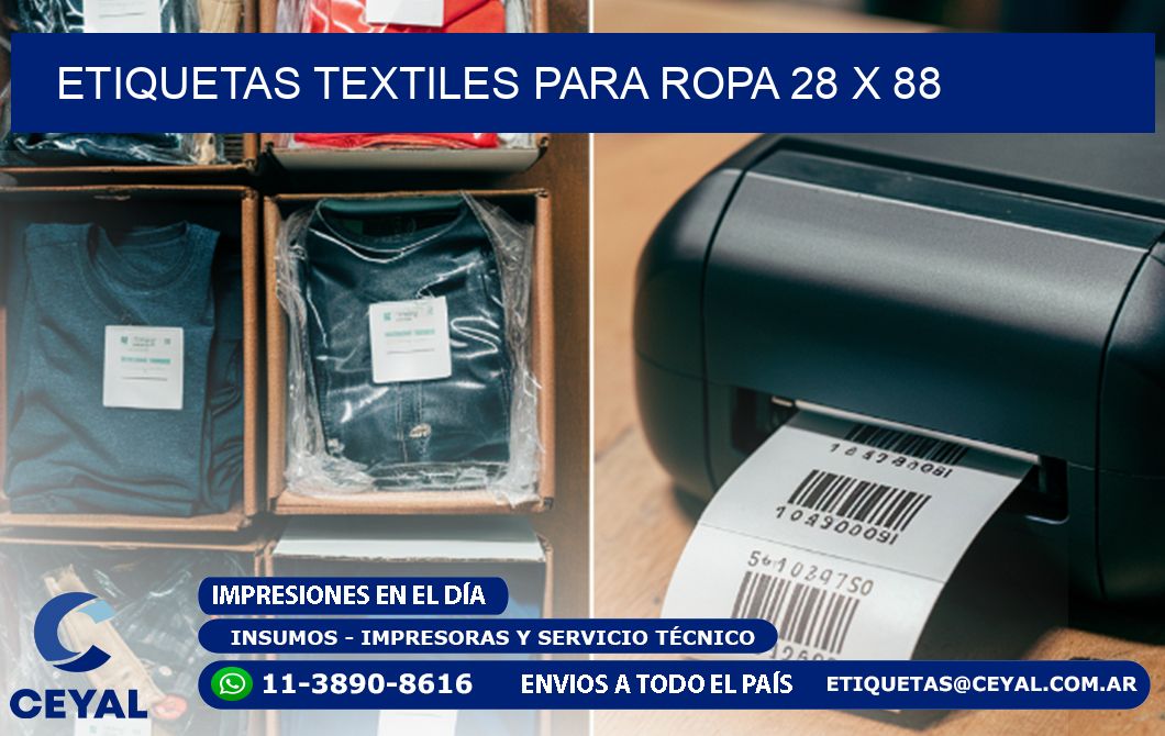 ETIQUETAS TEXTILES PARA ROPA 28 x 88