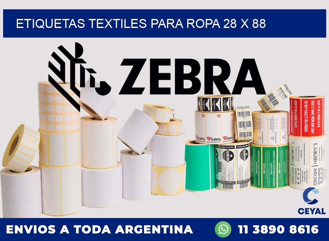 ETIQUETAS TEXTILES PARA ROPA 28 x 88