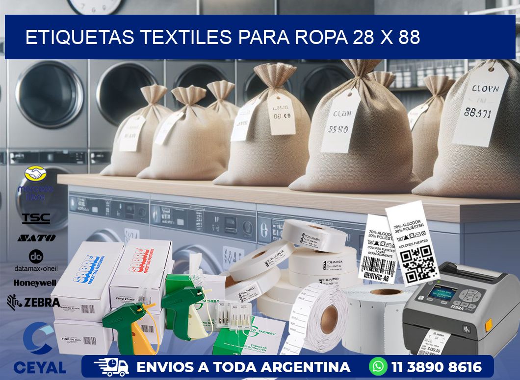 ETIQUETAS TEXTILES PARA ROPA 28 x 88