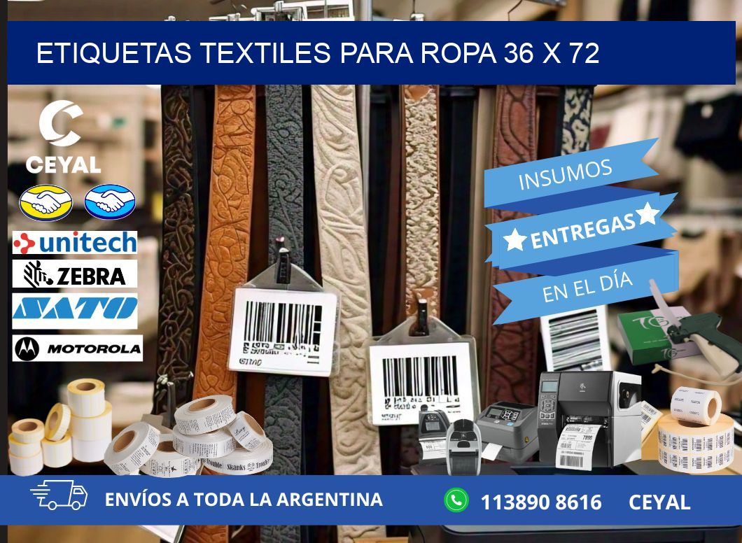 ETIQUETAS TEXTILES PARA ROPA 36 x 72