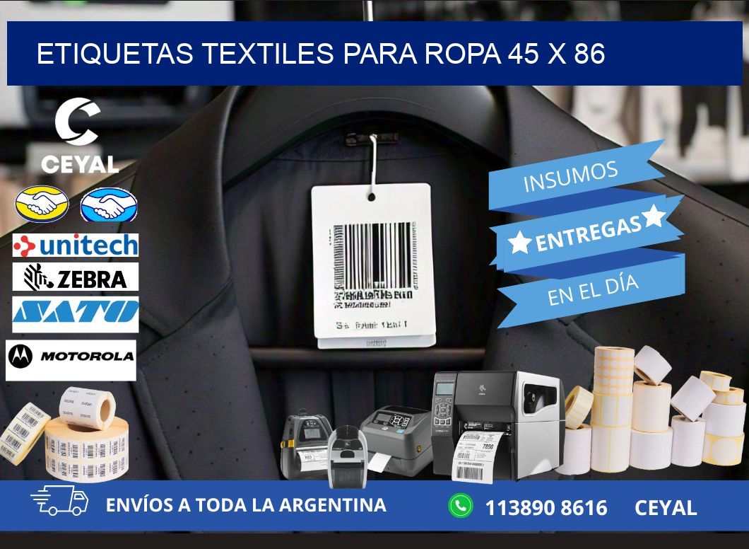 ETIQUETAS TEXTILES PARA ROPA 45 x 86