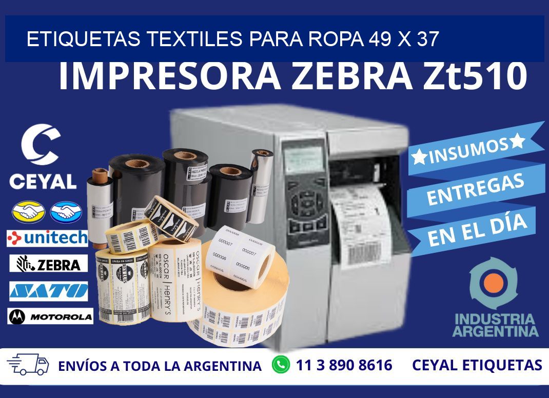 ETIQUETAS TEXTILES PARA ROPA 49 x 37