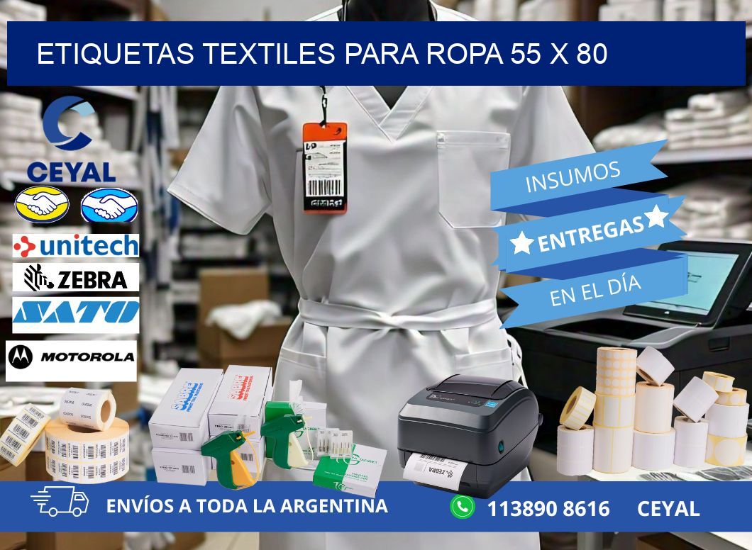 ETIQUETAS TEXTILES PARA ROPA 55 x 80