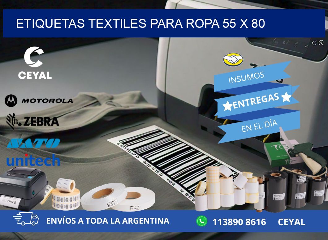 ETIQUETAS TEXTILES PARA ROPA 55 x 80