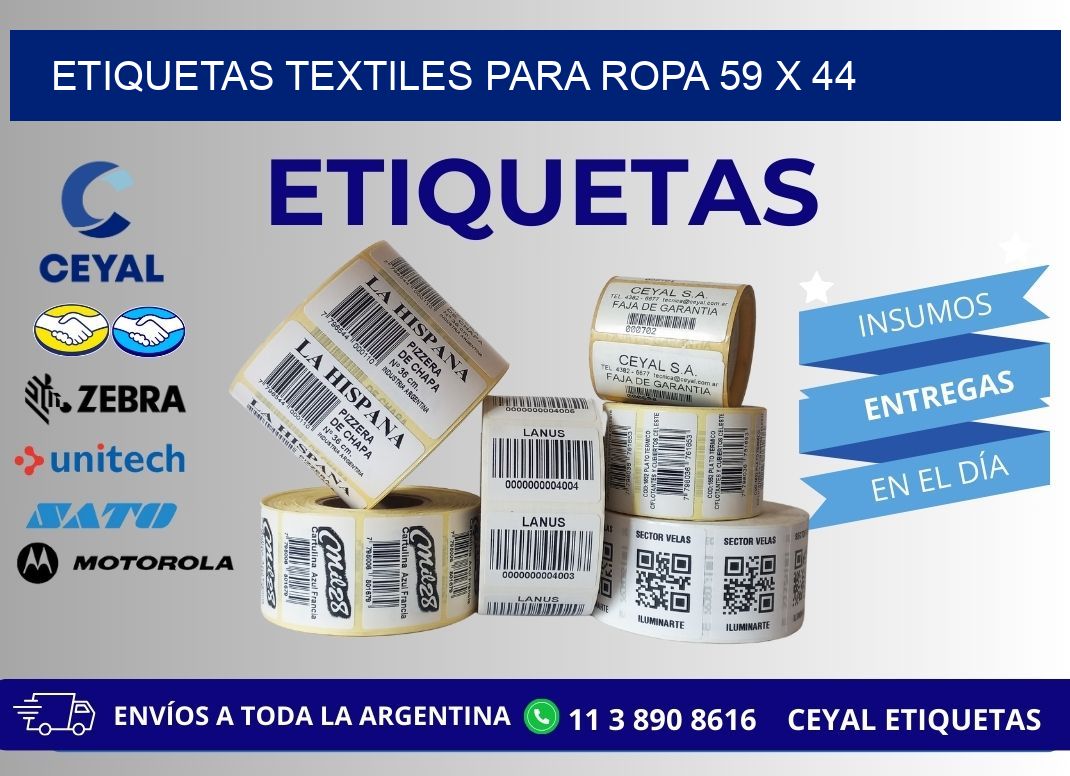 ETIQUETAS TEXTILES PARA ROPA 59 x 44