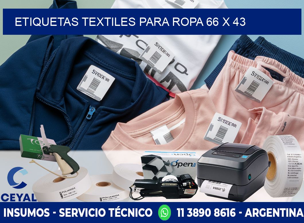 ETIQUETAS TEXTILES PARA ROPA 66 x 43