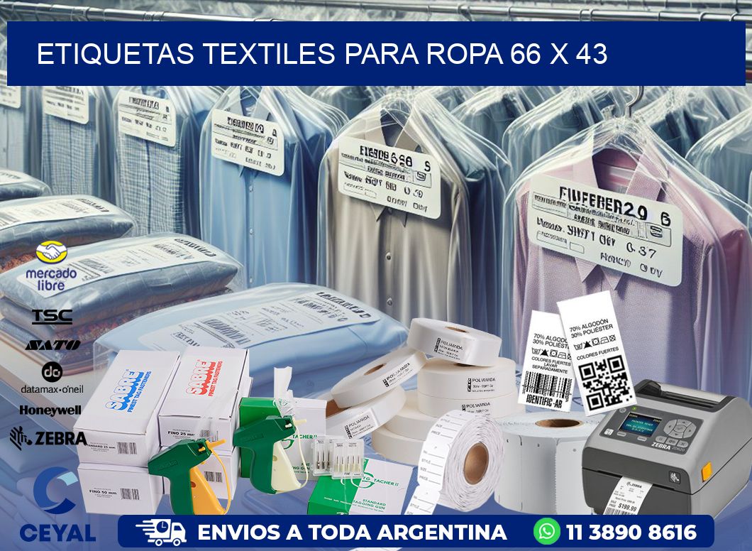 ETIQUETAS TEXTILES PARA ROPA 66 x 43