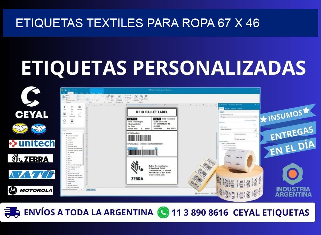 ETIQUETAS TEXTILES PARA ROPA 67 x 46