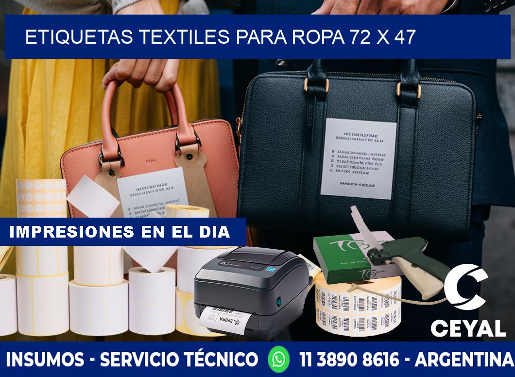 ETIQUETAS TEXTILES PARA ROPA 72 x 47