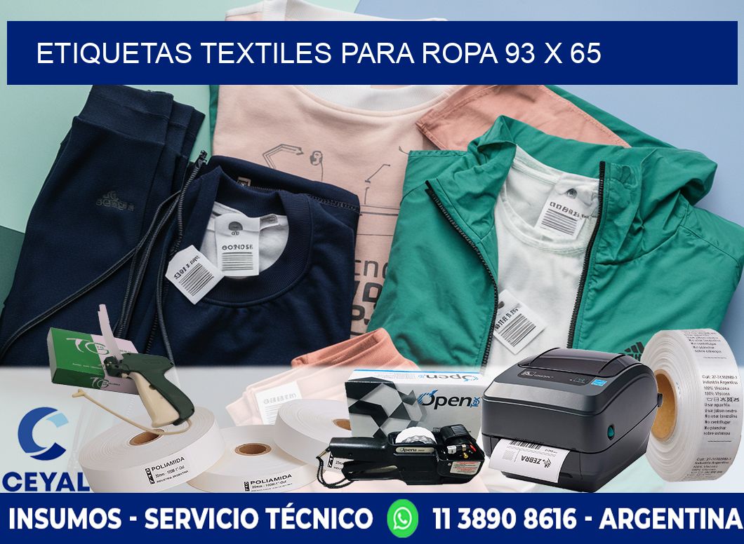 ETIQUETAS TEXTILES PARA ROPA 93 x 65