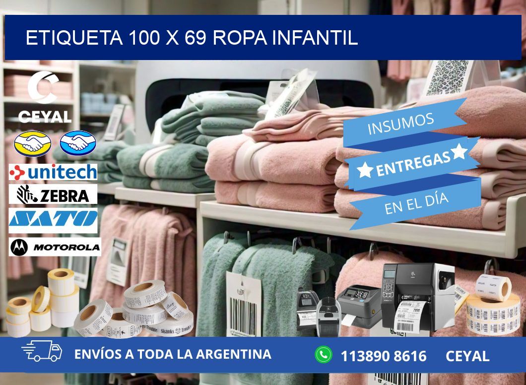 Etiqueta 100 x 69 ropa infantil