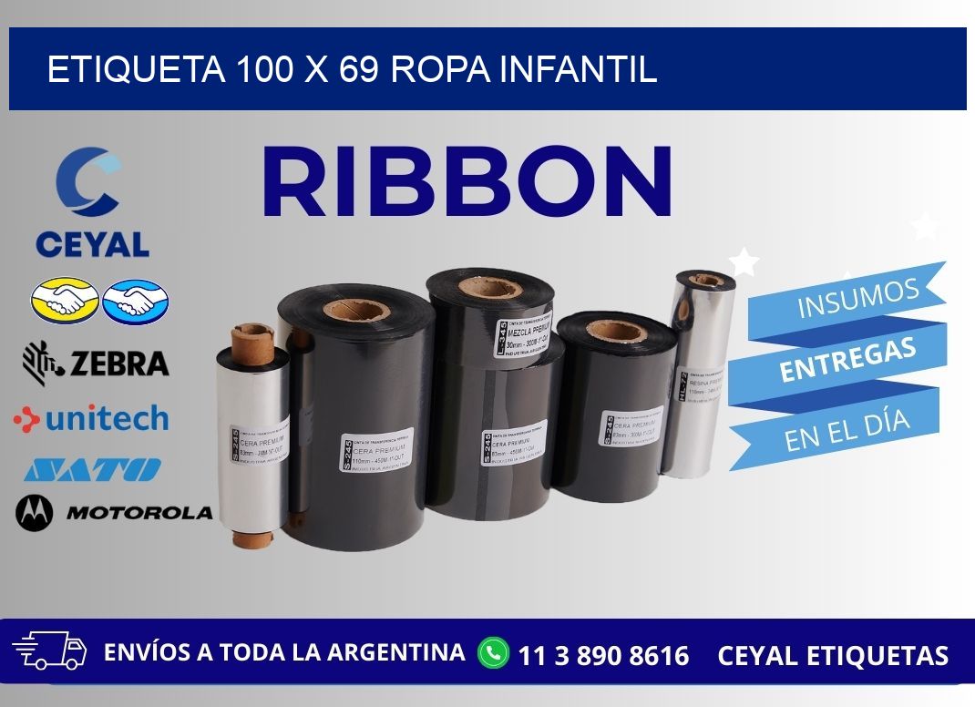 Etiqueta 100 x 69 ropa infantil