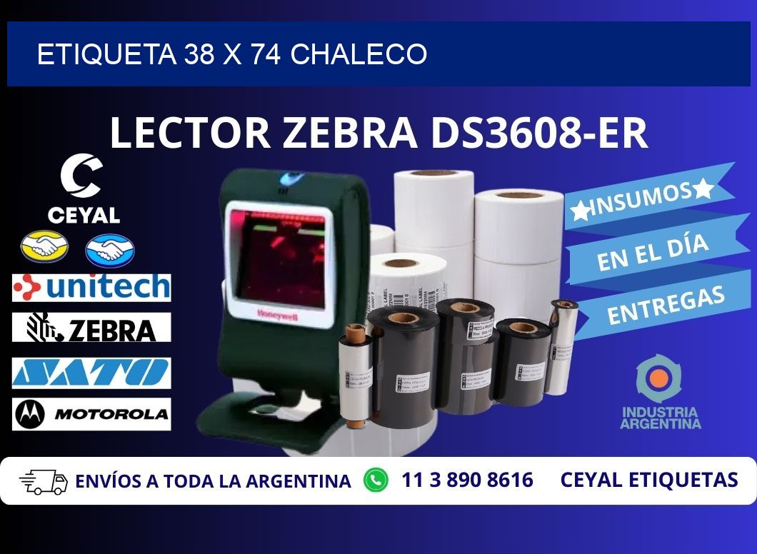 Etiqueta 38 x 74 chaleco