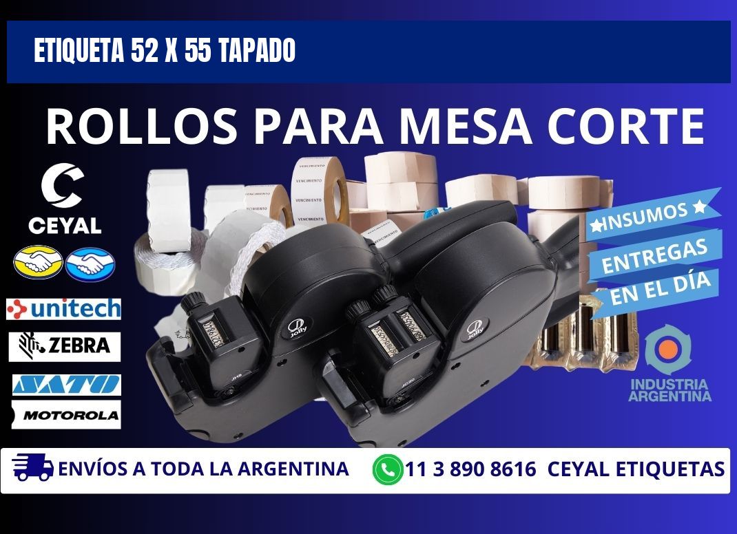 Etiqueta 52 x 55 tapado