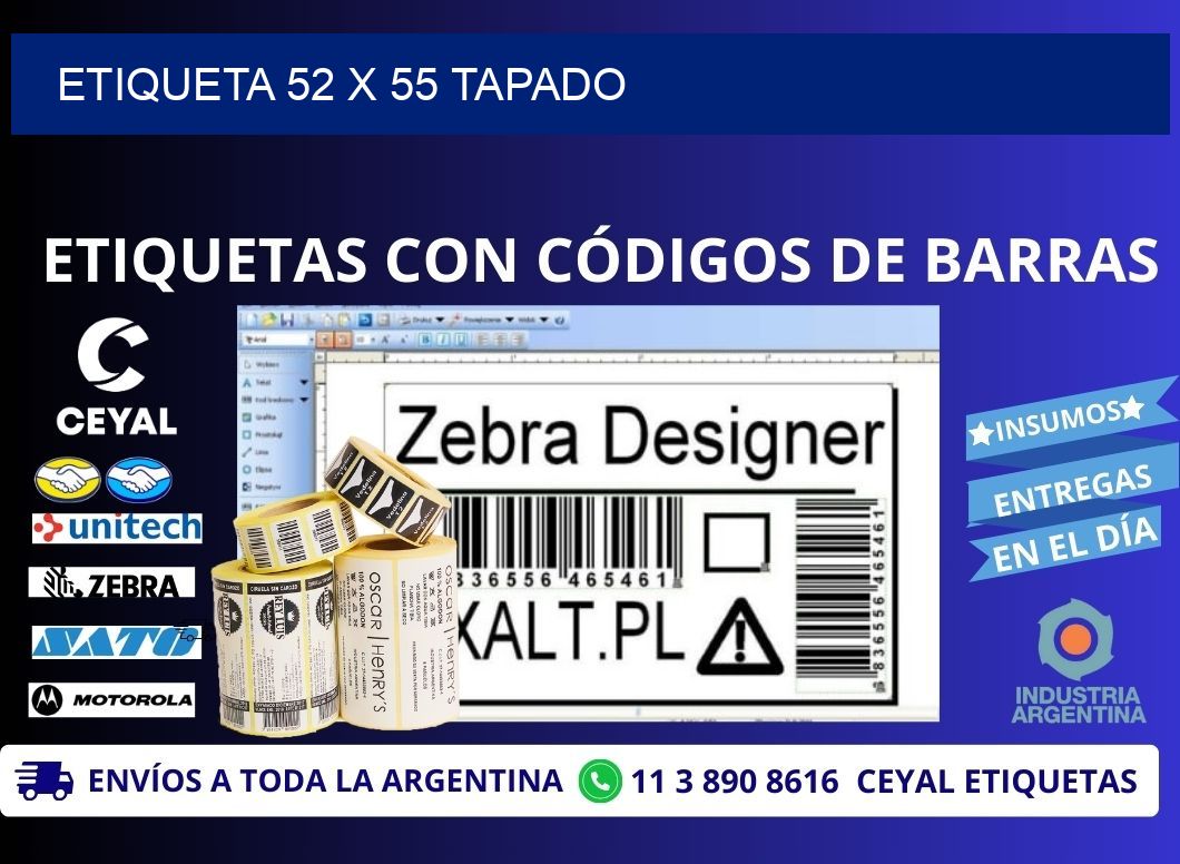 Etiqueta 52 x 55 tapado