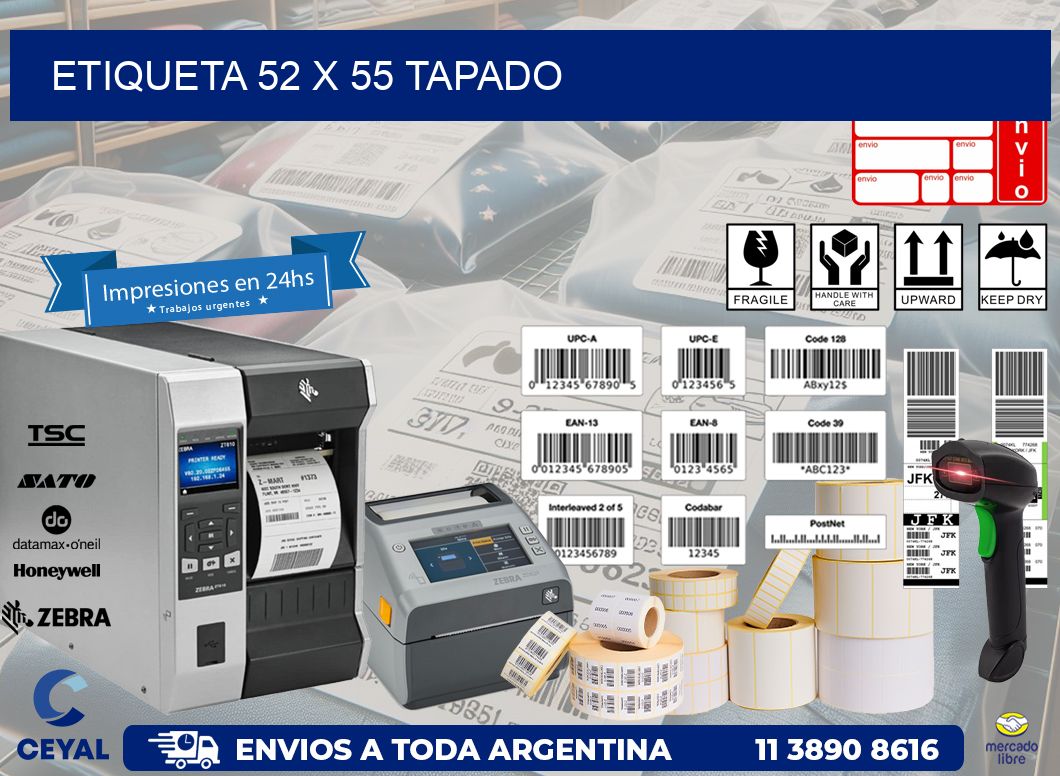 Etiqueta 52 x 55 tapado