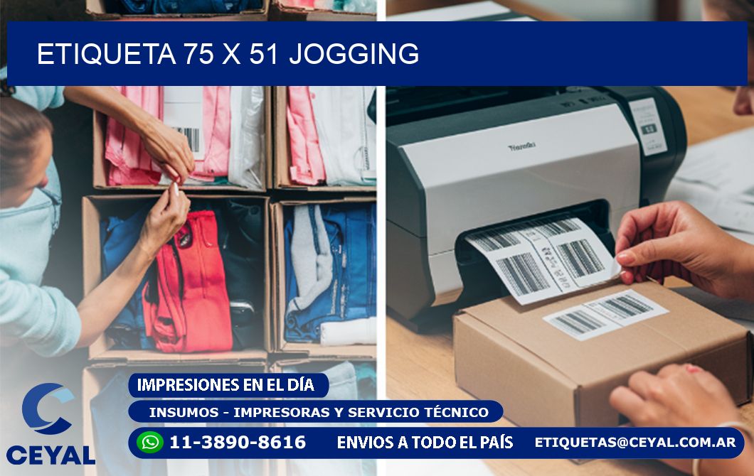 Etiqueta 75 x 51 jogging