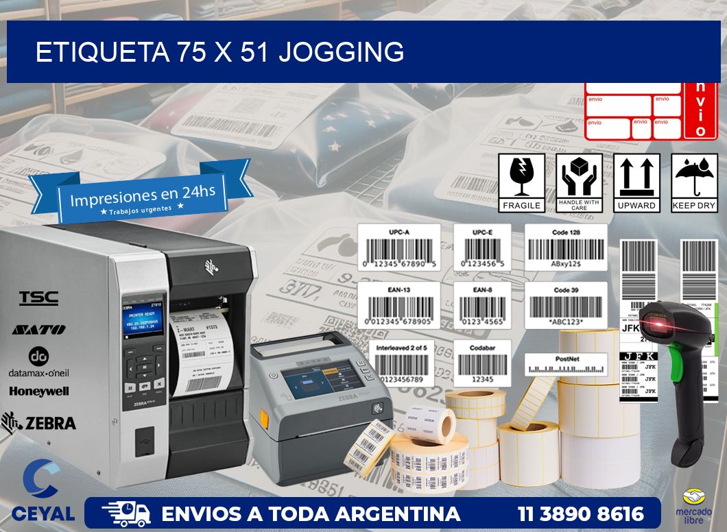Etiqueta 75 x 51 jogging