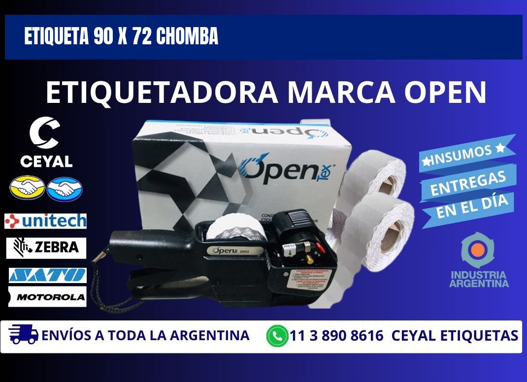 Etiqueta 90 x 72 chomba
