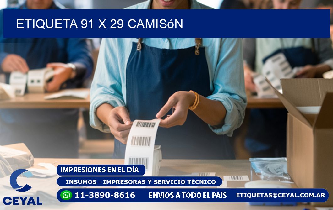 Etiqueta 91 x 29 camisón