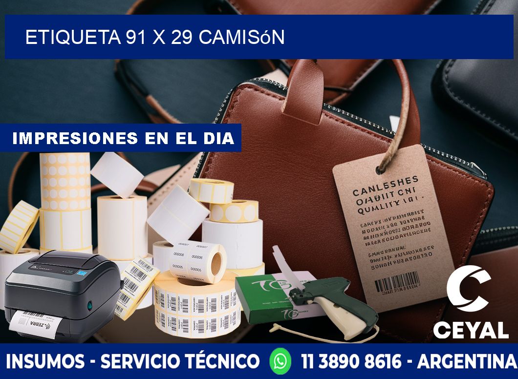 Etiqueta 91 x 29 camisón