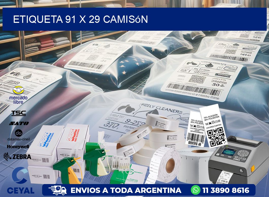 Etiqueta 91 x 29 camisón
