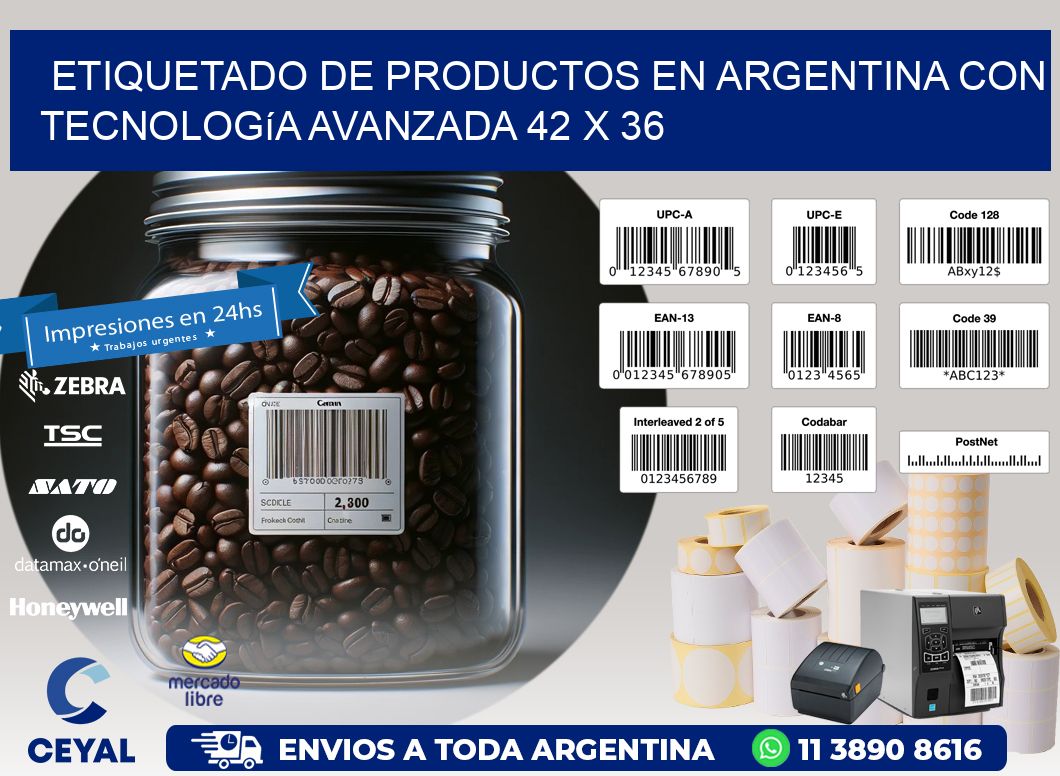 Etiquetado de Productos en Argentina con Tecnología Avanzada 42 x 36