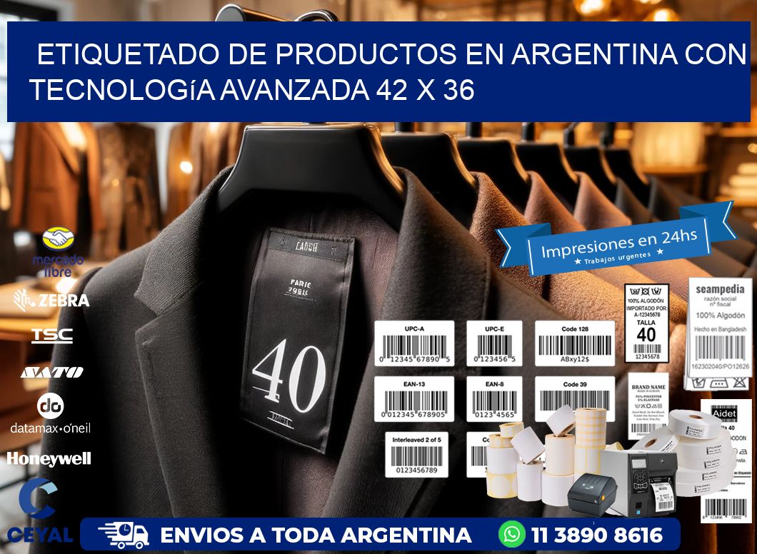 Etiquetado de Productos en Argentina con Tecnología Avanzada 42 x 36