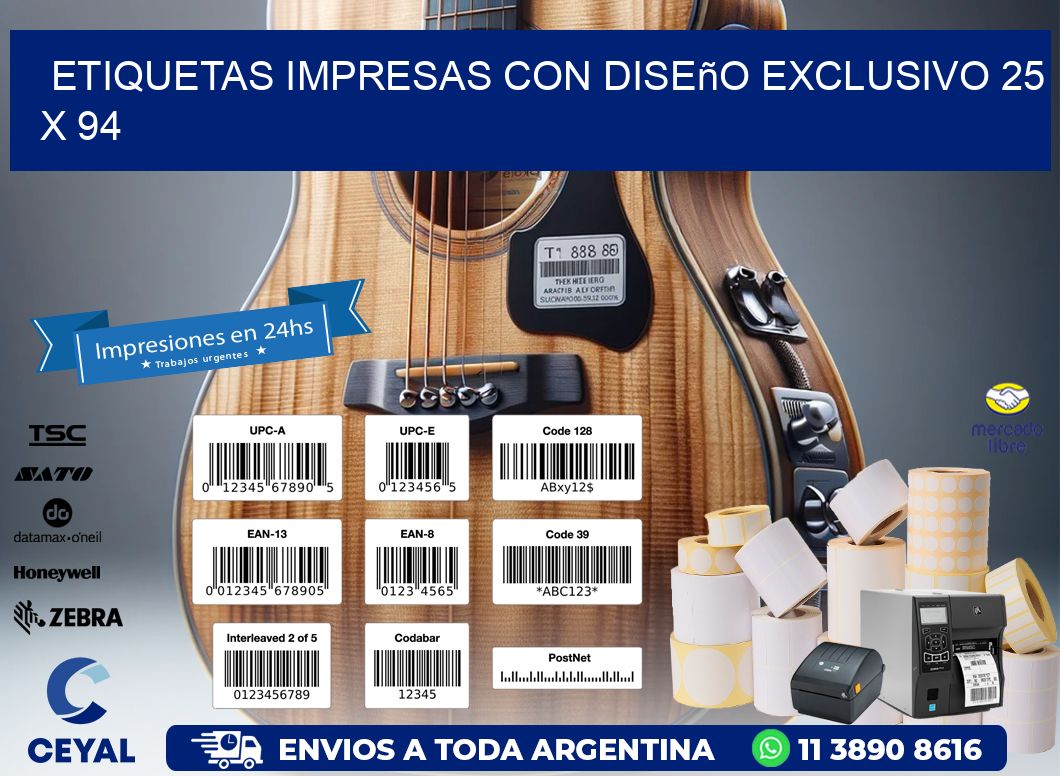 Etiquetas Impresas con Diseño Exclusivo 25 x 94