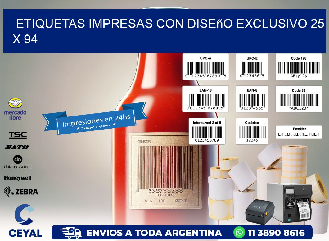 Etiquetas Impresas con Diseño Exclusivo 25 x 94