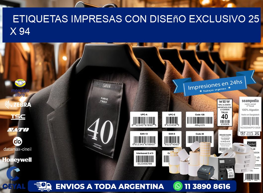 Etiquetas Impresas con Diseño Exclusivo 25 x 94