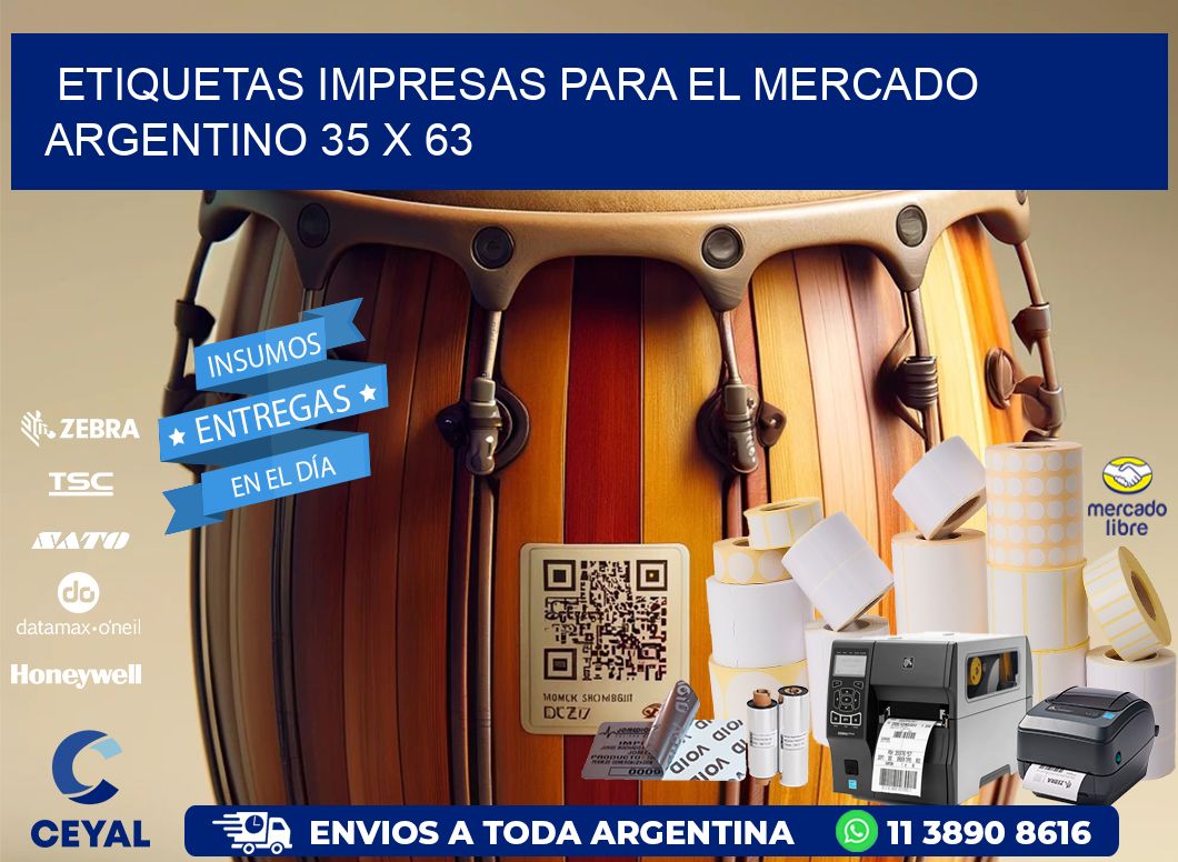 Etiquetas Impresas para el Mercado Argentino 35 x 63