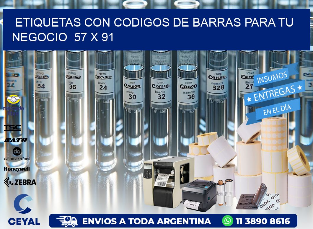 Etiquetas con Codigos de Barras para tu Negocio  57 x 91