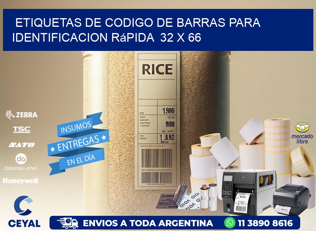 Etiquetas de Codigo de Barras para Identificacion Rápida  32 x 66